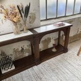 Oak console with white marble top 1970