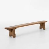 Rustic low bench in solid wood, France ca. 1850