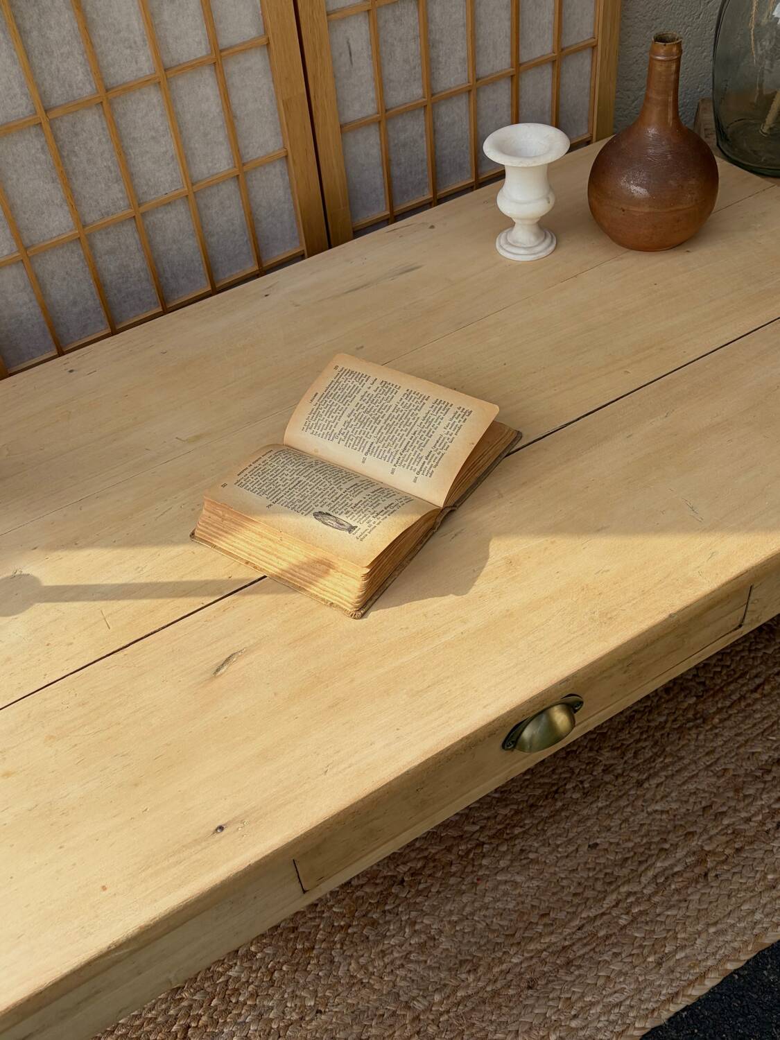 Raw wood coffee table