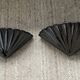 Pair of vintage shell wall lights in glazed porcelain