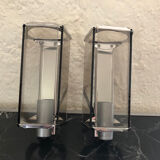 Smoked glass wall lamps