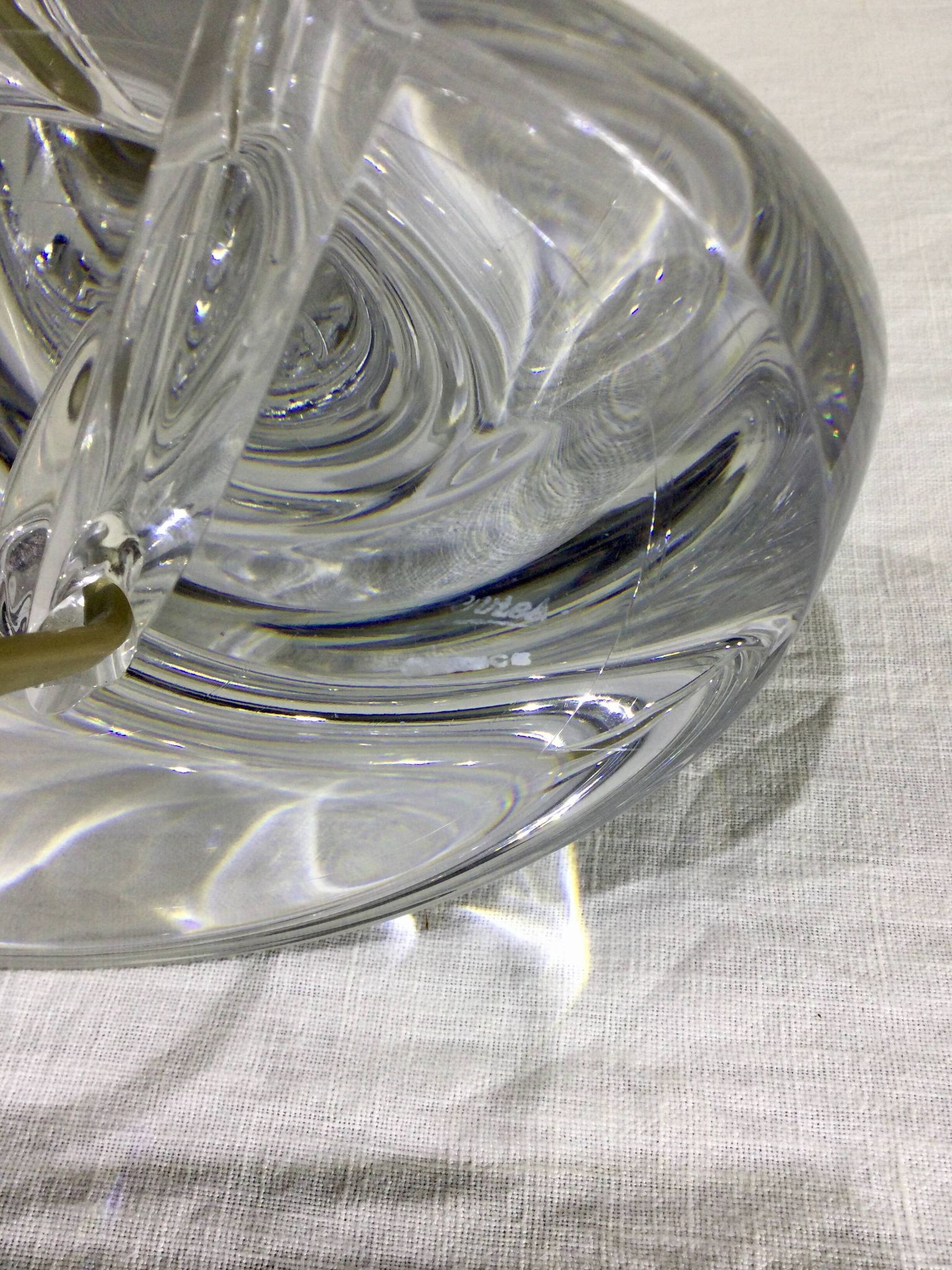 Pied de lampe en cristal de Sèvres