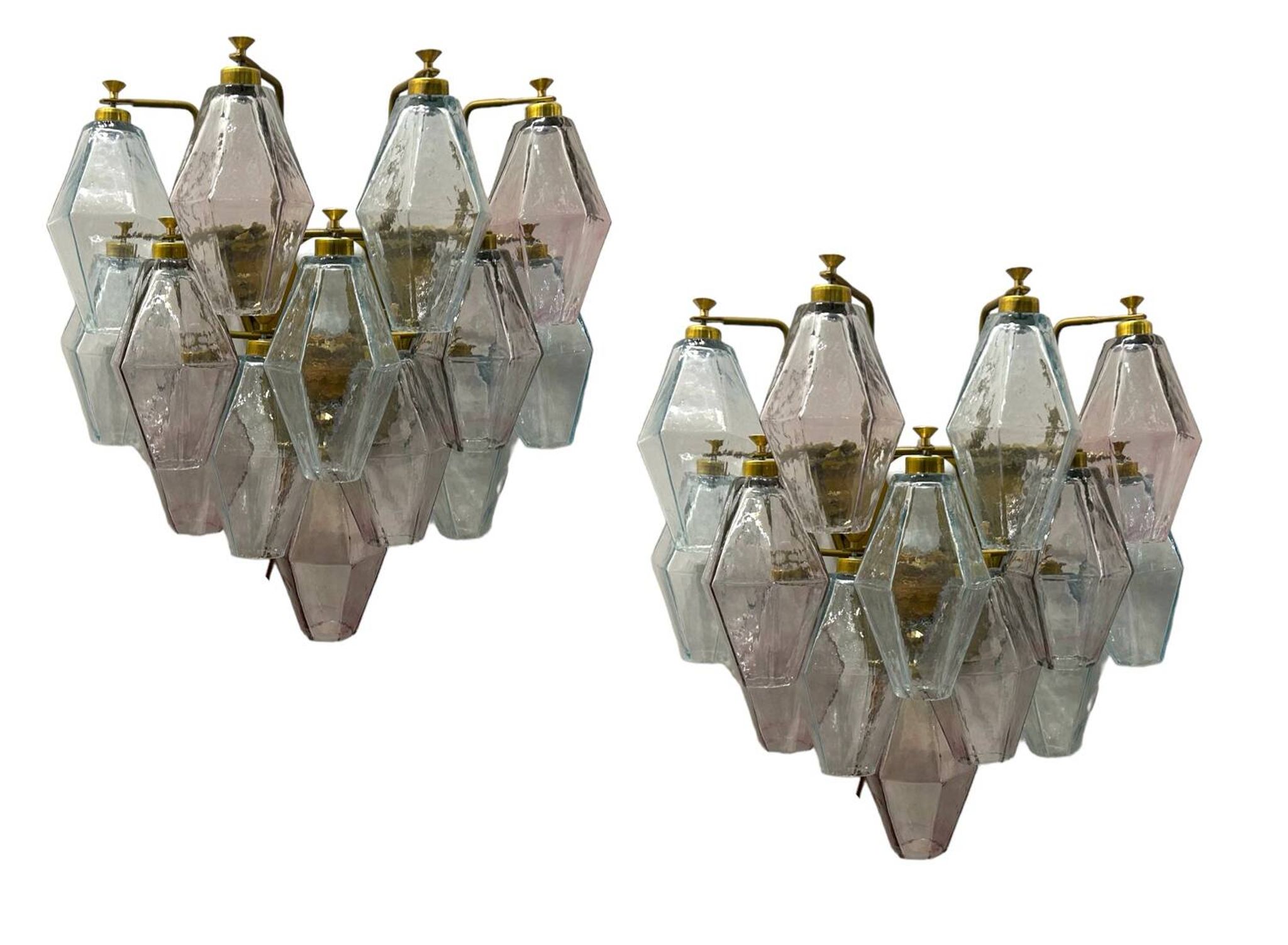 Murano Glass Polygon Sconces Set of 2