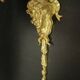 Pair of large Louis XVI style sconces with male faces - bronze