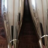 4 flûtes à champagne en laiton doré et argenté