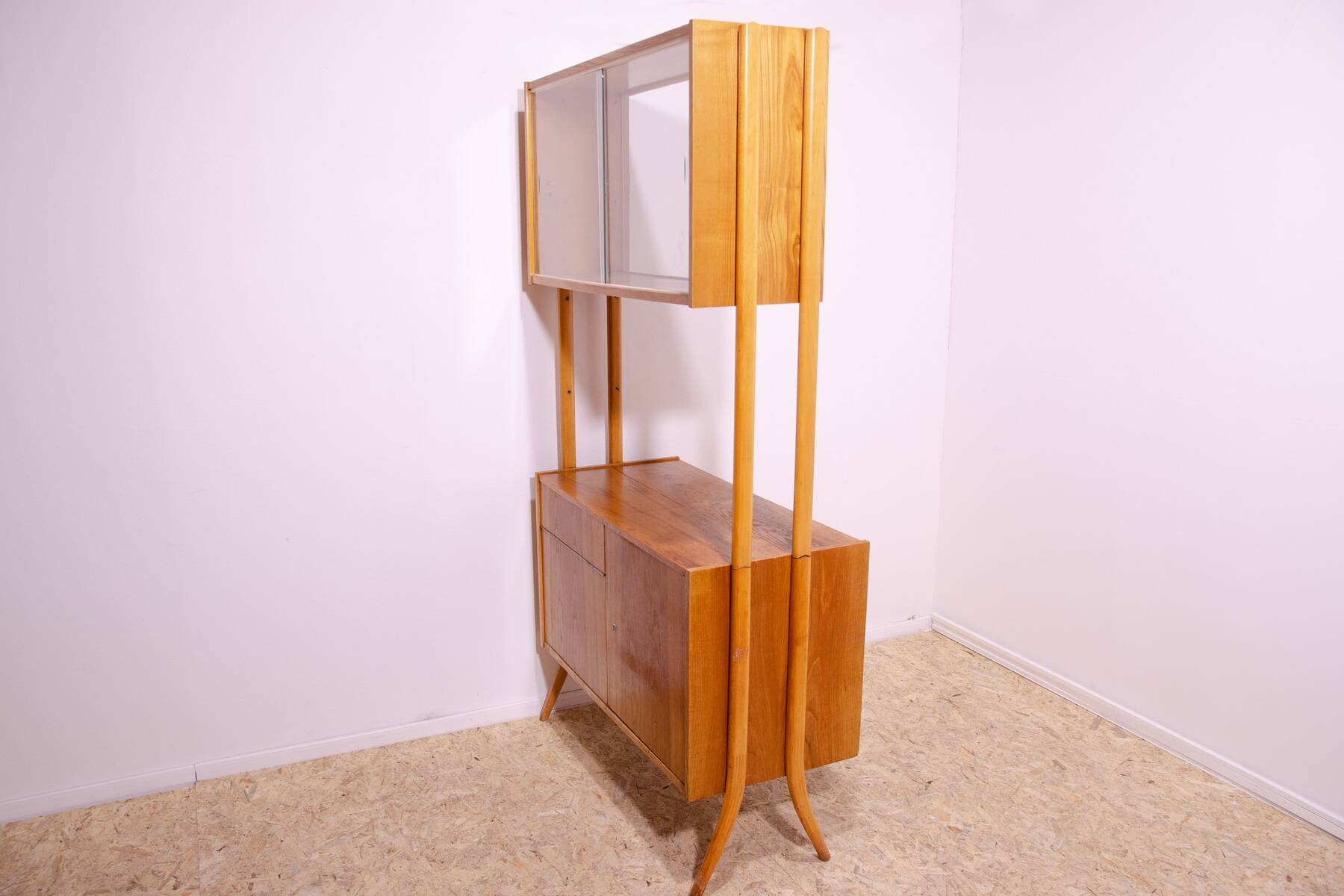 Mid century wall shelf bookcase by František Jirák for Tatra nábytok, 1960´s