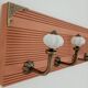 Wall coat rack 40 cm – 4 ceramic hooks | Vintage style