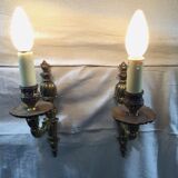 Paire d'applique en bronze 1 lumière