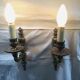 Pair of 1-light bronze wall lamp