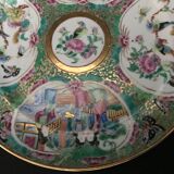 Canton porcelain plate - Character and Bird Decoration - China - 19th Century