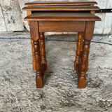 Set of 3 Vintage Turned Wood Nesting Tables