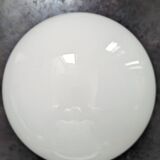Ancien grosse applique plafonnier art deco 1930 globe boule abat jour opaline blanc Ø25cm