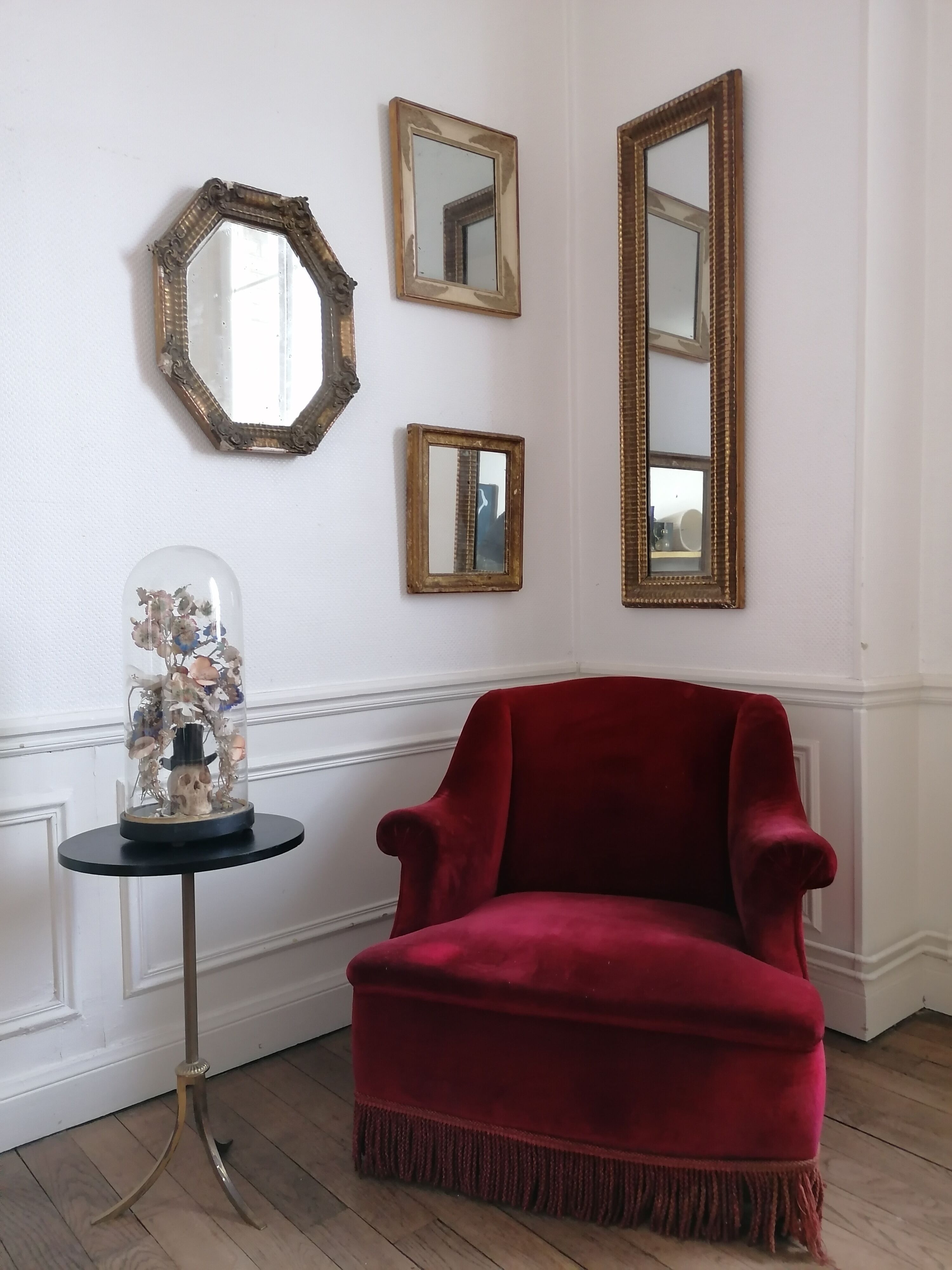 Red velvet armchair 40 years