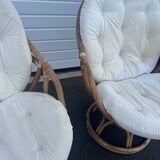 Pairs of 70s rattan armchairs