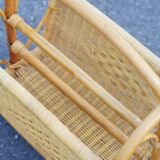 Bamboo rattan magazine holder