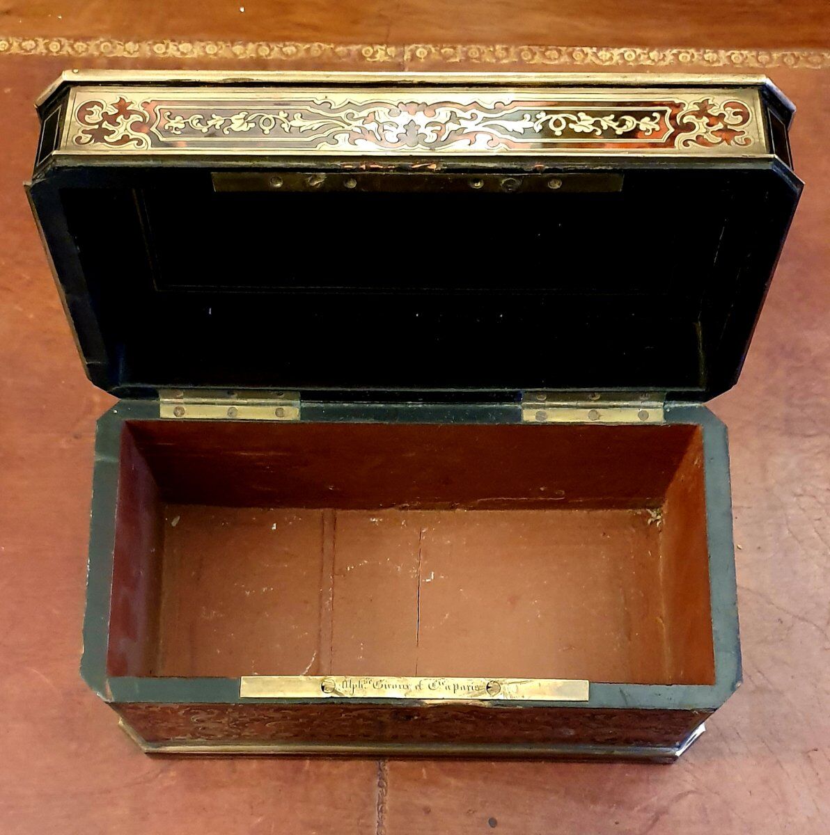 Jewelry box - stamped Alphonse Giroux Paris - marquetry Boulle - 19th century