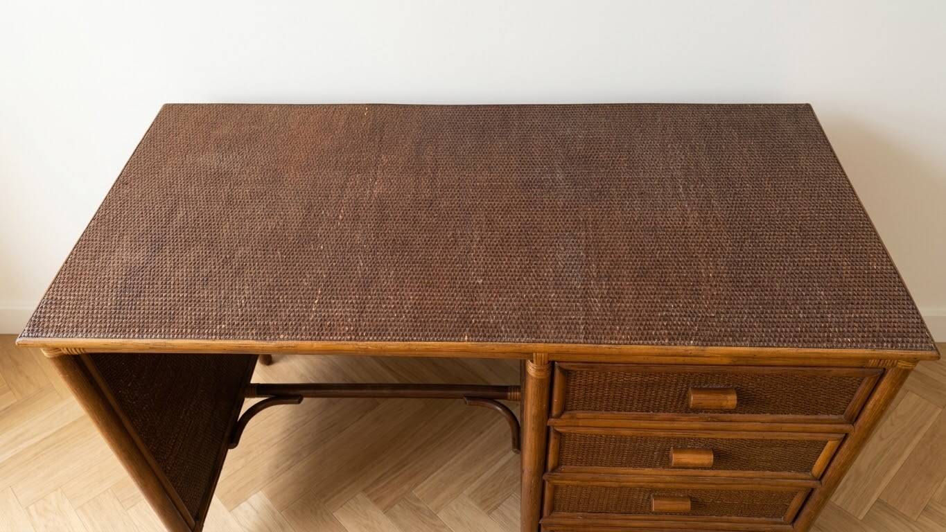 Rattan and wicker desk