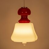 White and red space age pendant lamp
