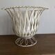 XXL Neoclassical Medici-style plant pot in ivory sheet metal