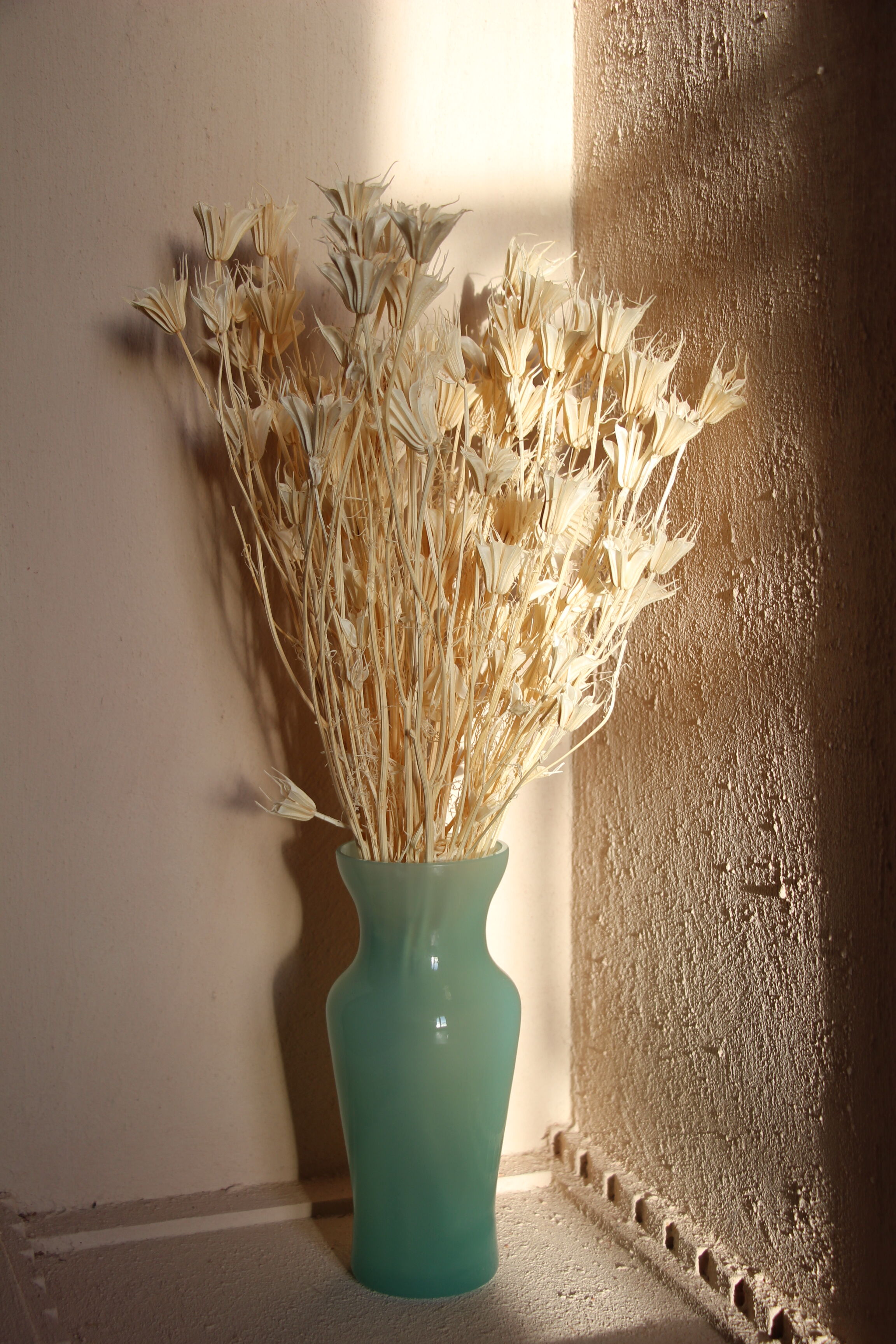 Turquoise blue opaline vase
