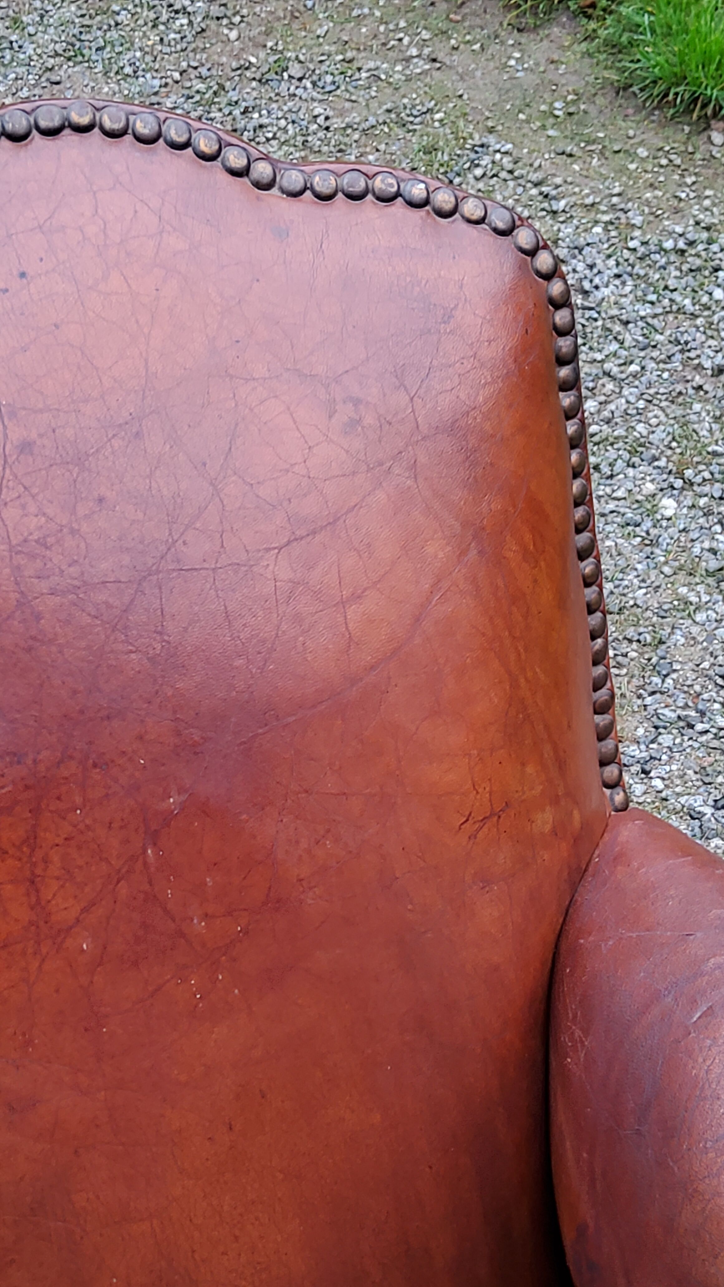 Leather club armchair back mustache from the 30s