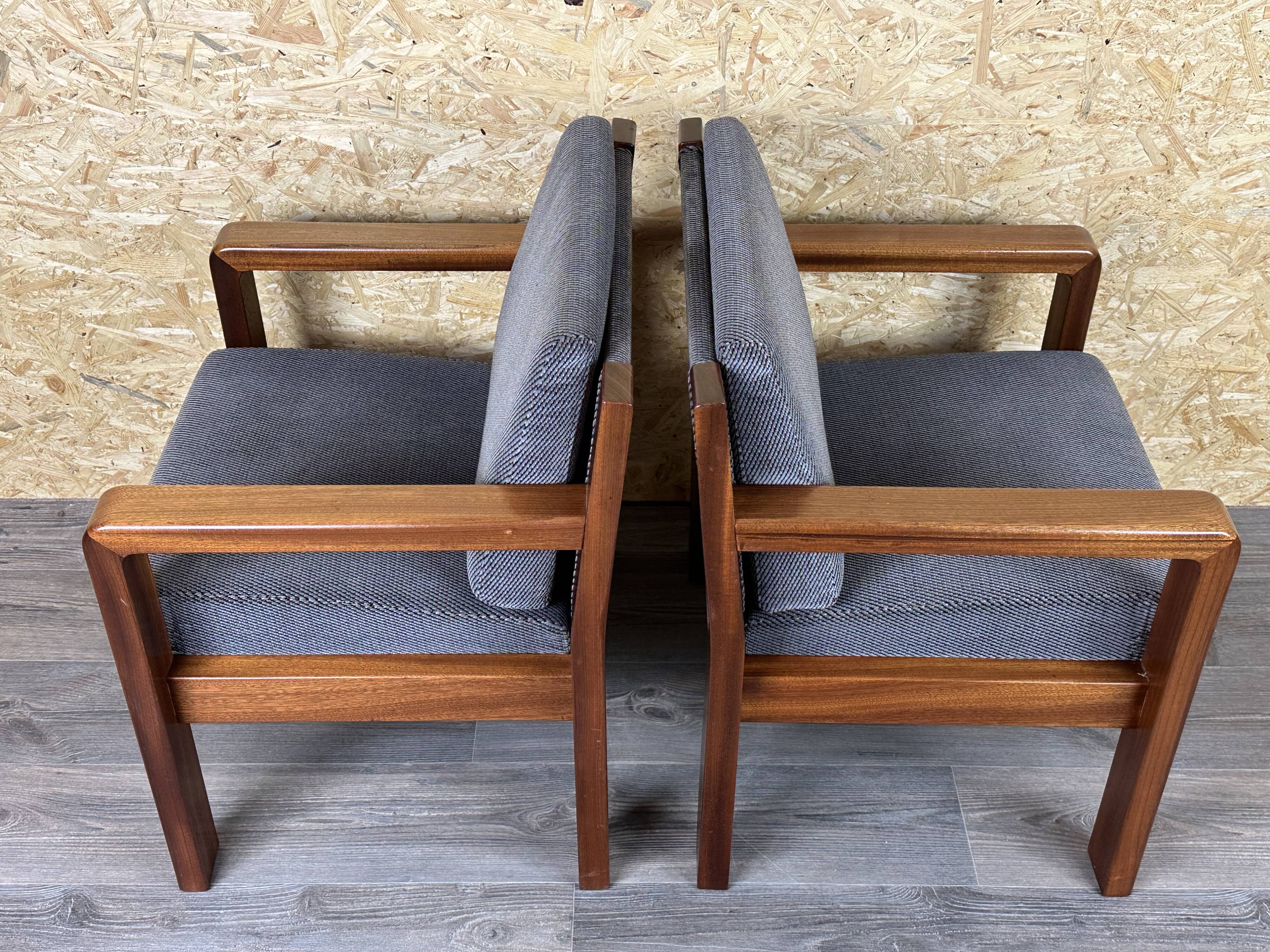 60s 70s Teak Easy Chair Lounge Chairs Danish Modern Design, Set of 2