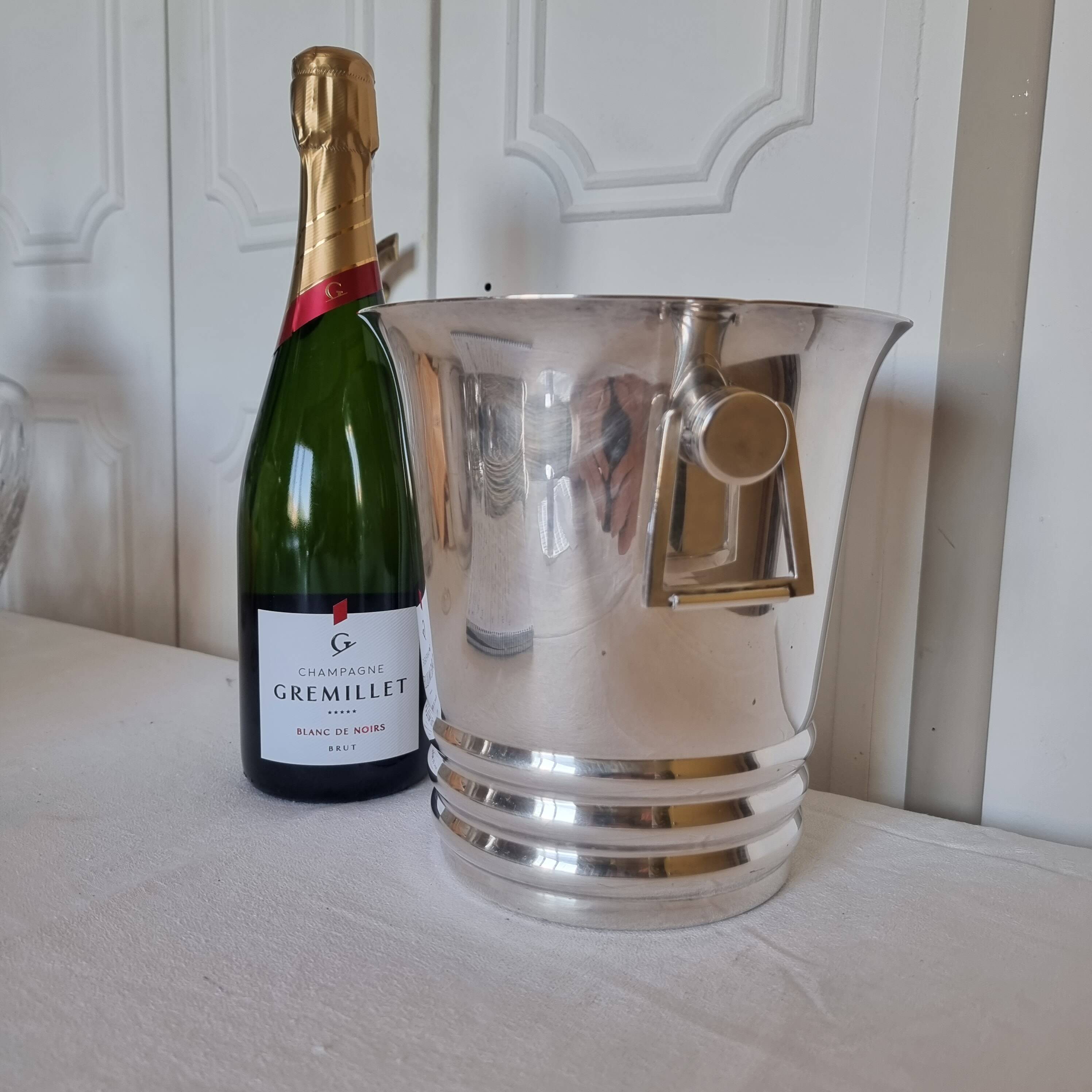 Art Deco silver-plated champagne bucket from Argit Paris, 19th century