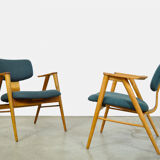 Mid-century set of two Birch armchairs FT14 by Cees Braakman for Pastoe, 1950s