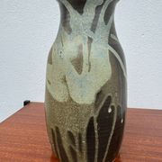 Stoneware vase with drips in the style of Jean Pointu