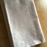 White damask tablecloth