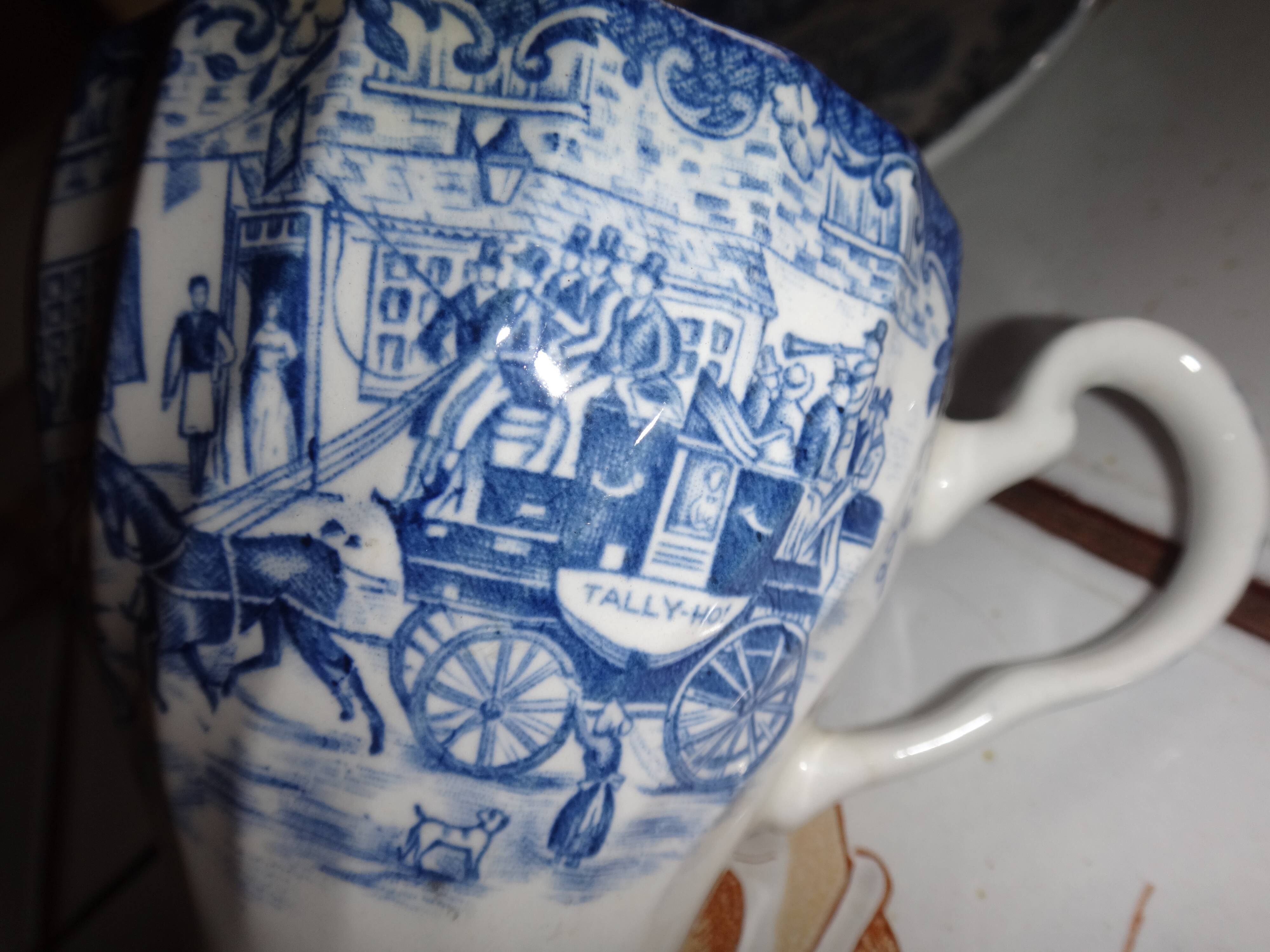 2 chocolate and English porcelain saucers