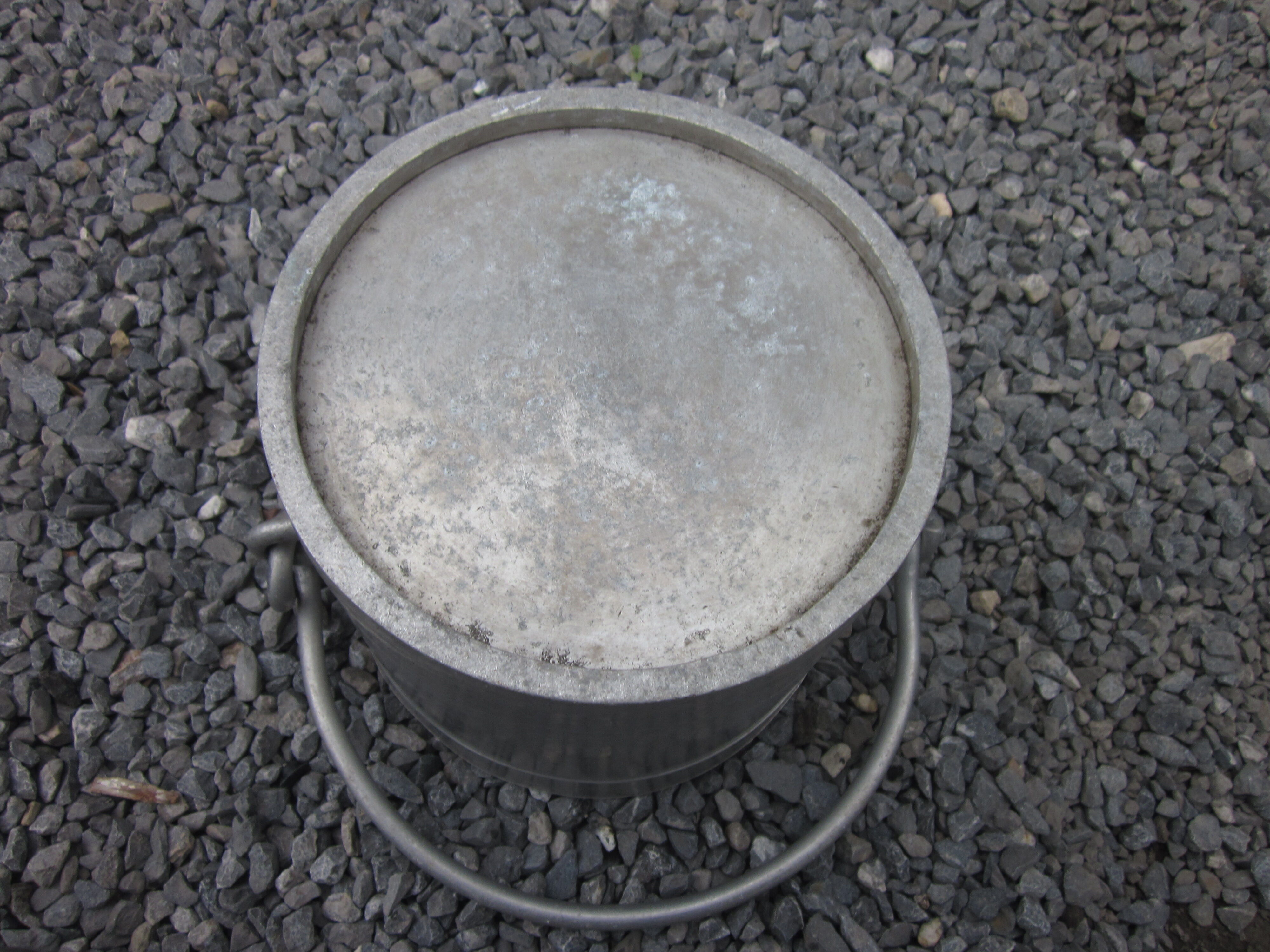 Old aluminium bucket