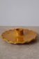 Ceramic candle holder serrated plate mustard yellow