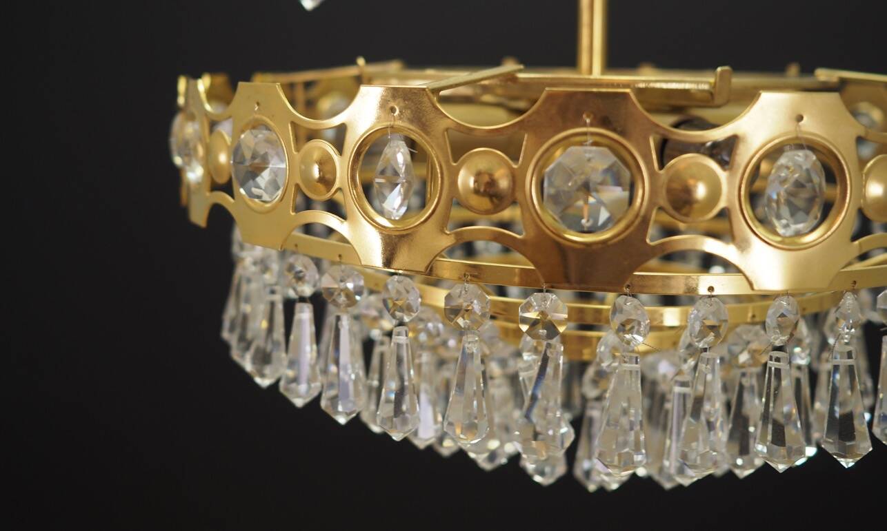 Brass chandelier, Danish design, 1970s, production: Denmark