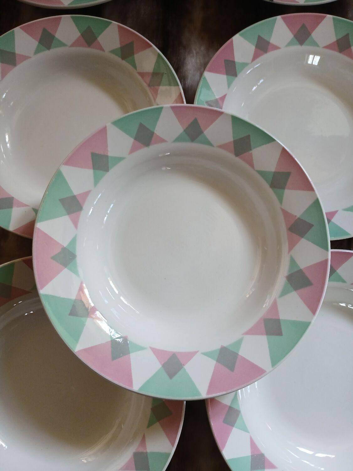 11 antique deep plates from Digoin and Sarreguemines