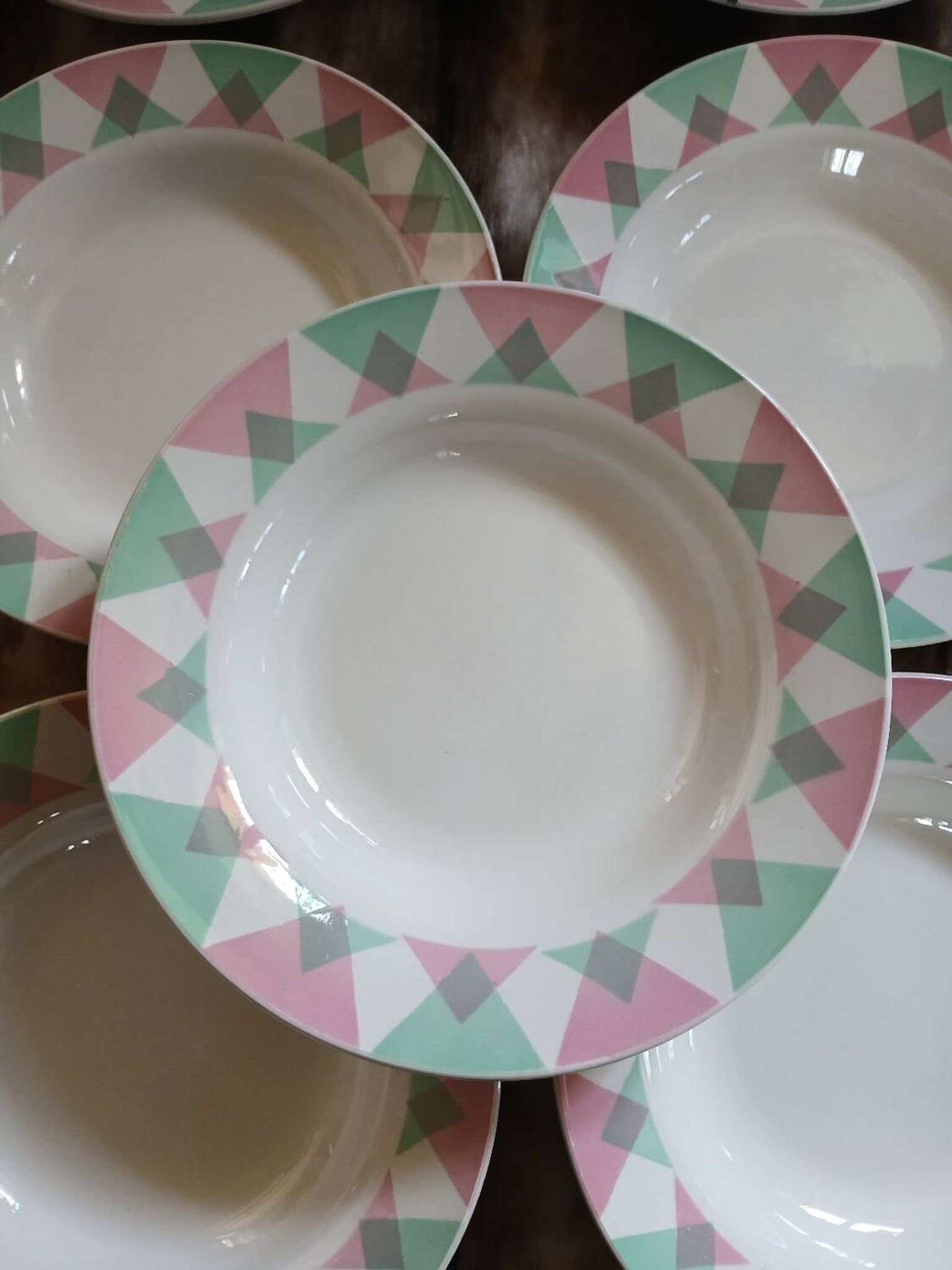 11 antique deep plates from Digoin and Sarreguemines
