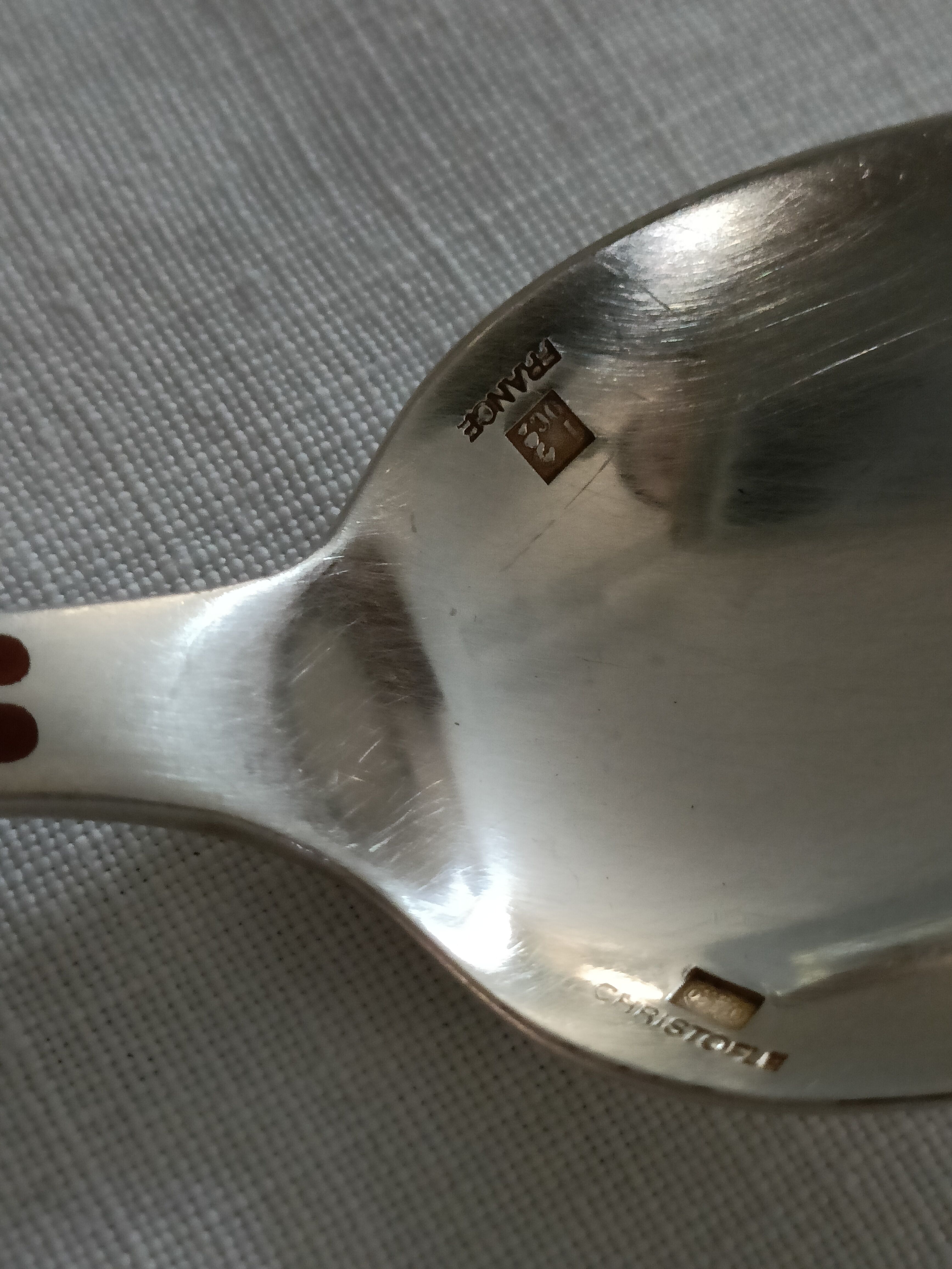 Lot 73 cutlery christofle model talisman lacquer of china color siena