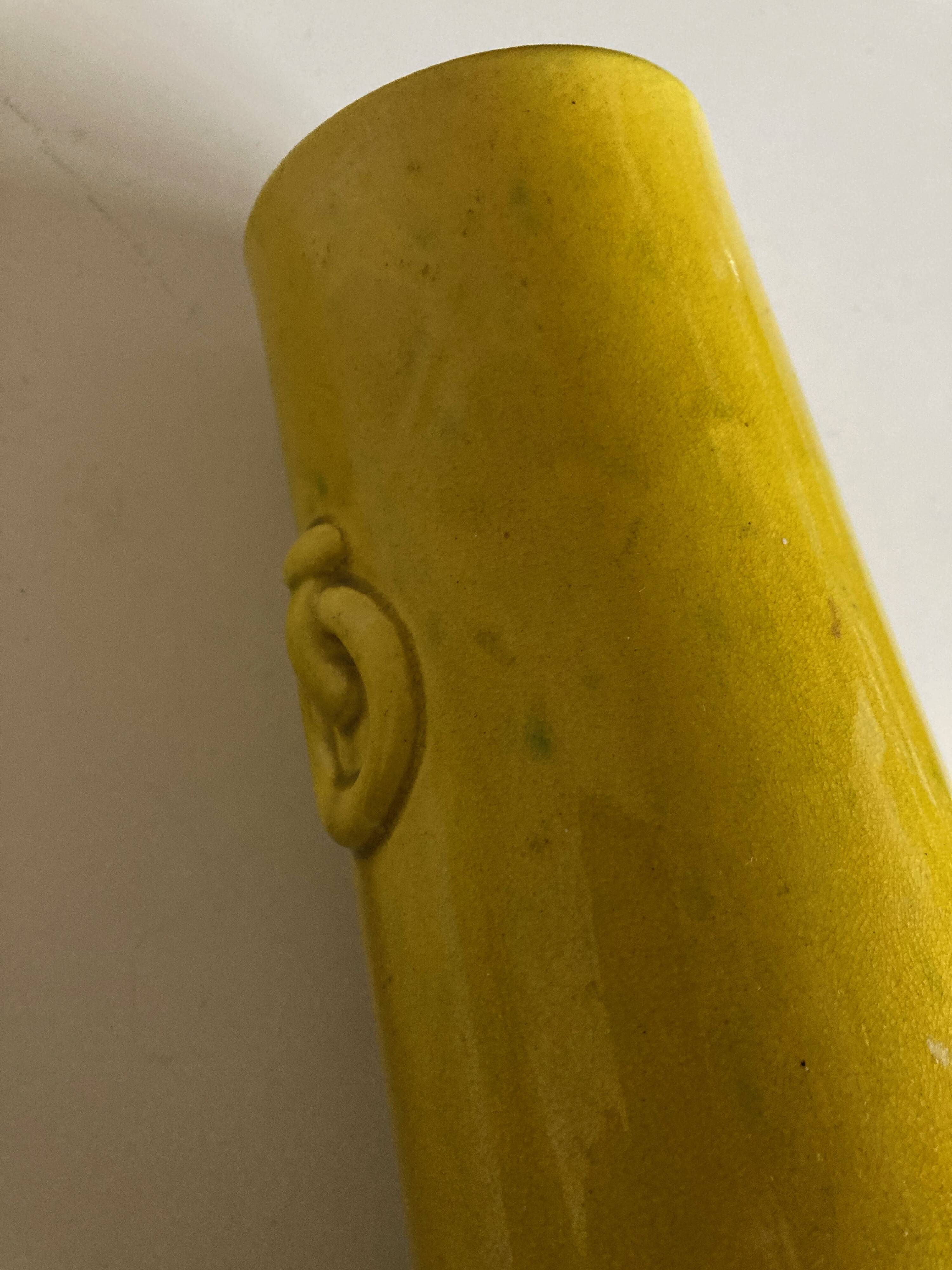 Scandinavian mimosa glazed earthenware vase neo classic mid century modern 1970