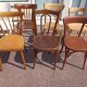 Set of 18 mismatched wooden bistro chairs - vintage