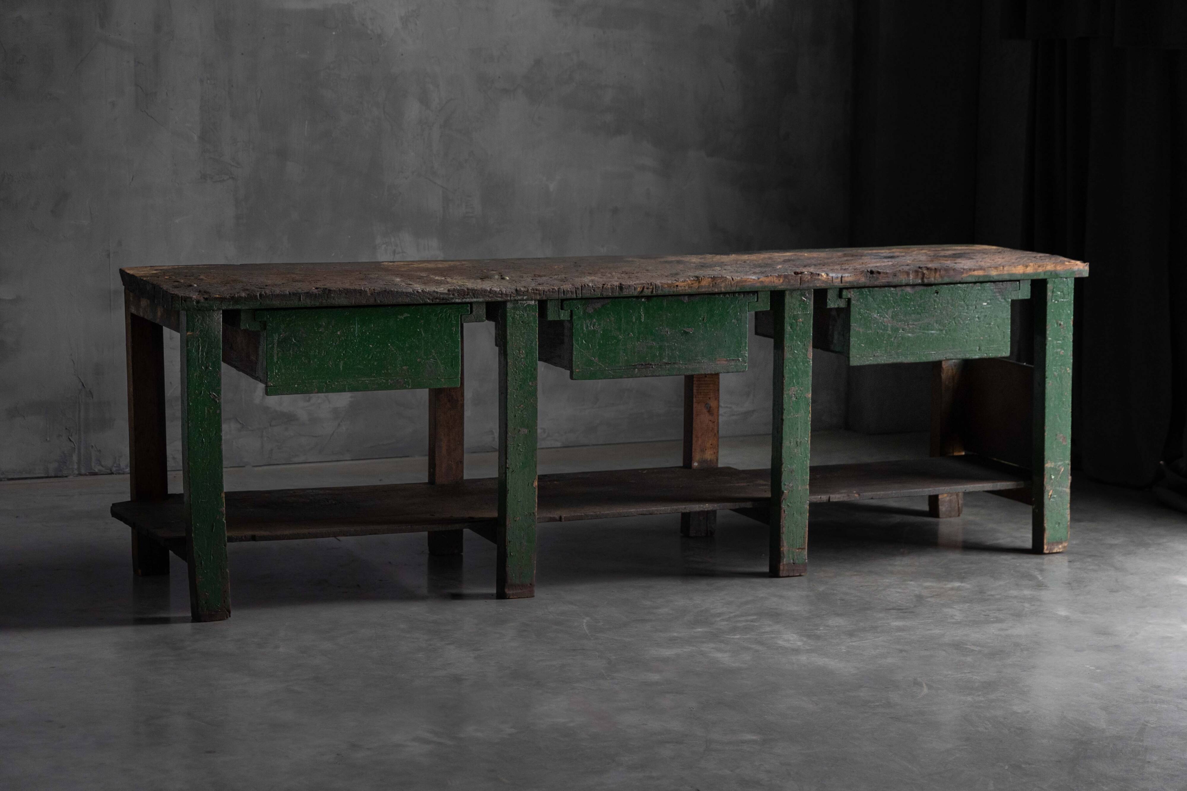 Rustic Industrial Workbench, France, Early 20th Century