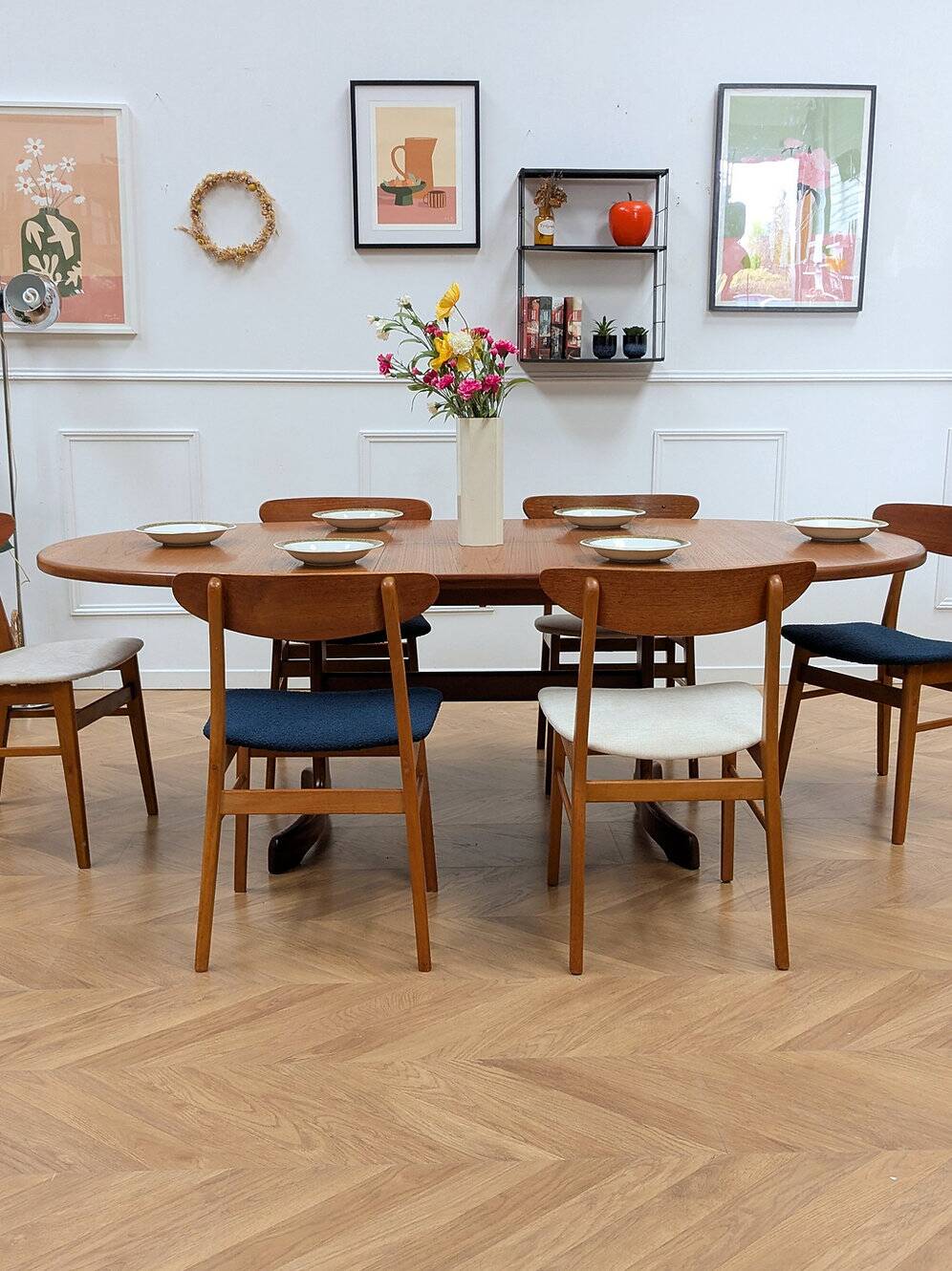 1 set of 3 vintage retro chairs by Farstrup