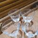 Set of 4 wine or aperitif glasses on semi-crystal stem