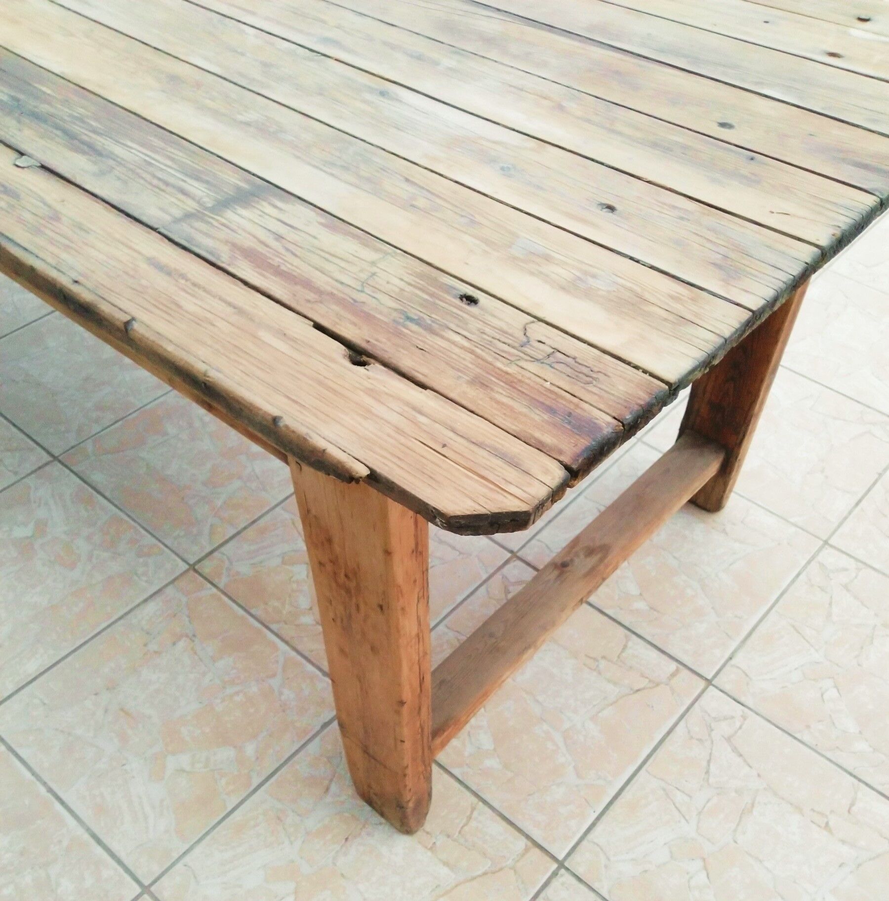 19th century larch farm table