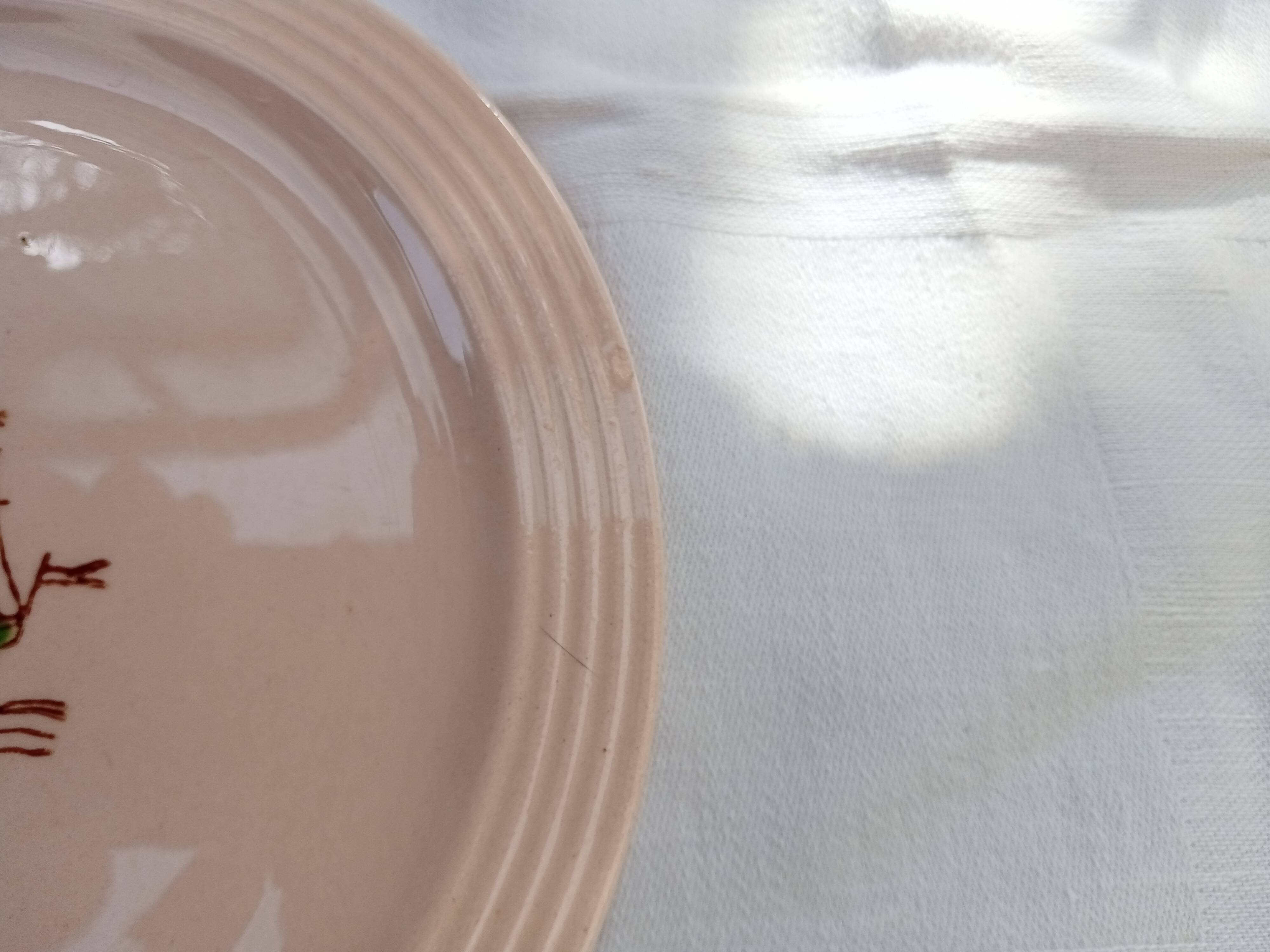 Set of 12 dessert plates and Longwy dish