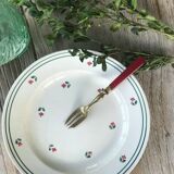 Lot de 6 assiettes blanche motif fleurs Porcelaine de Gien signées