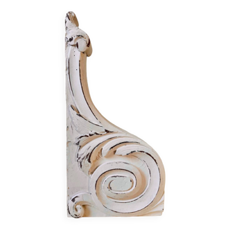 Shabby chic white patina pediment woodwork