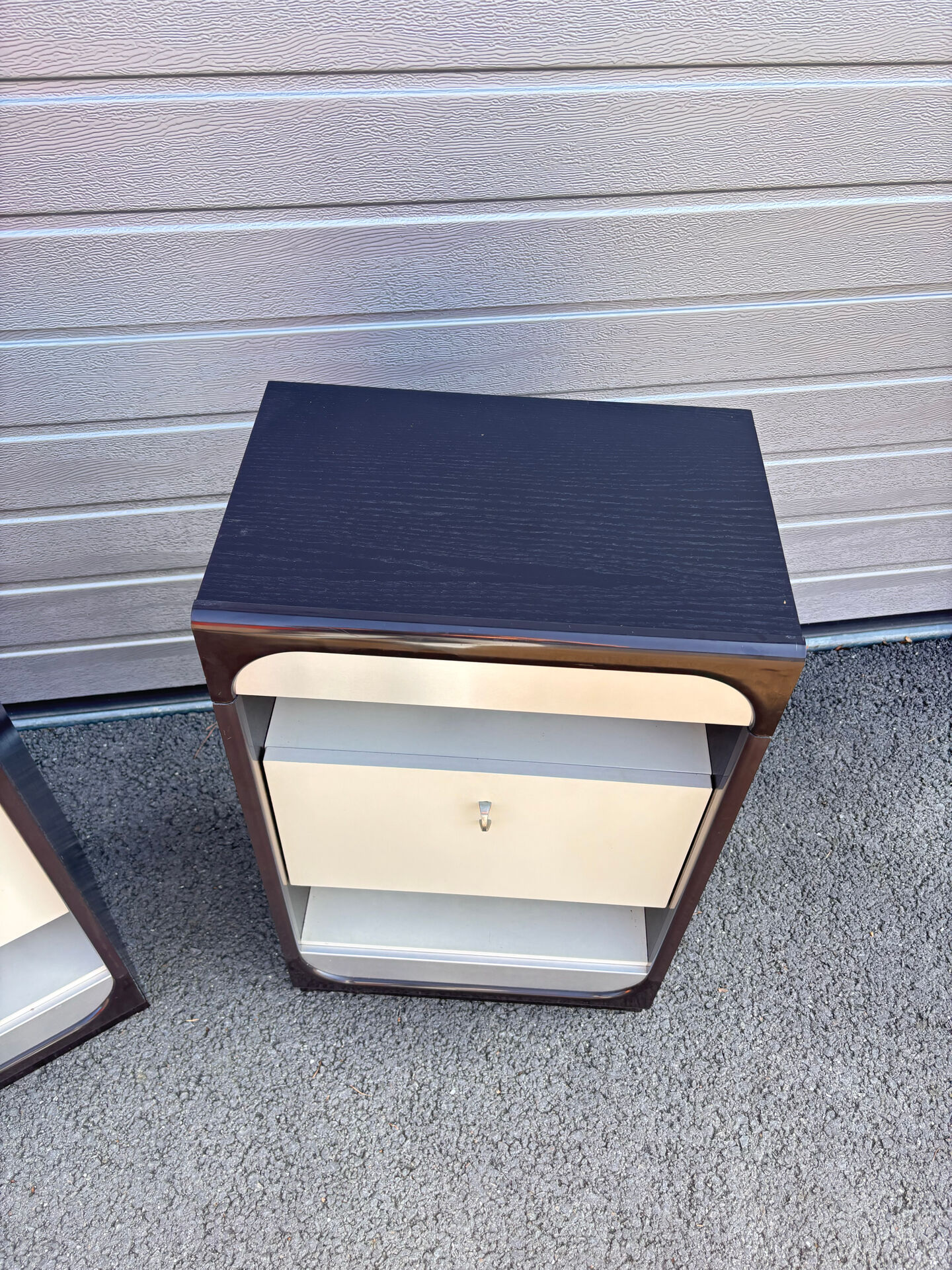 Pair of vintage Space Age bedside tables – Retro-futuristic design
