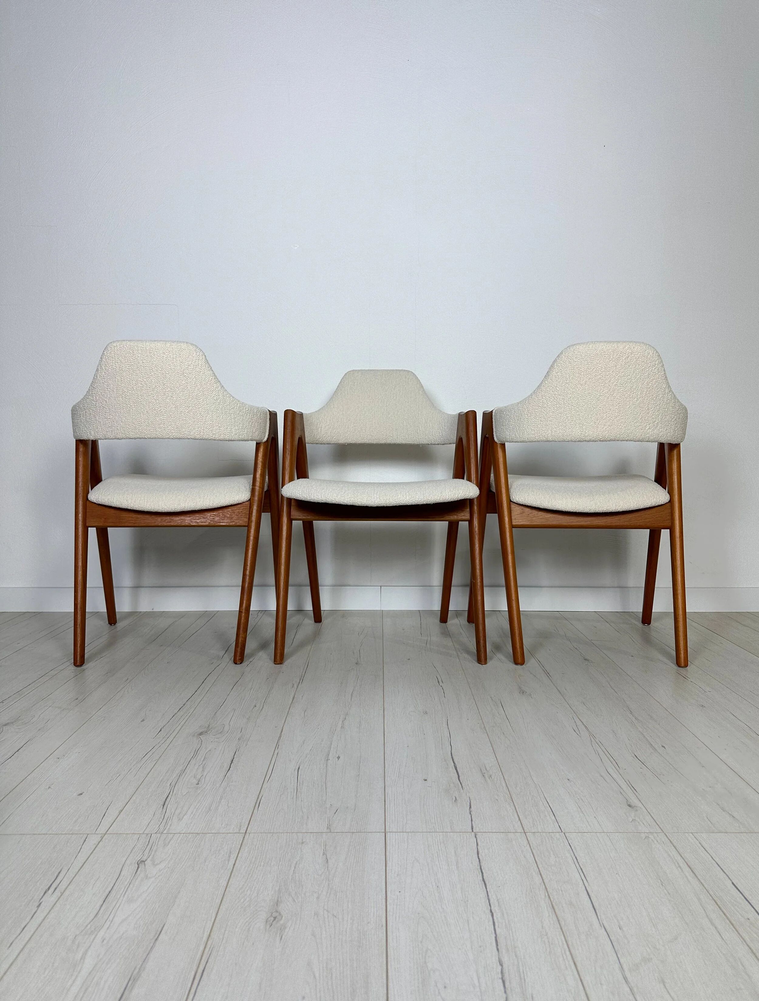 1960s set of 6 Compass teak dining chairs by Kai Kristiansen for Schou Andersen Møbelfabrik
