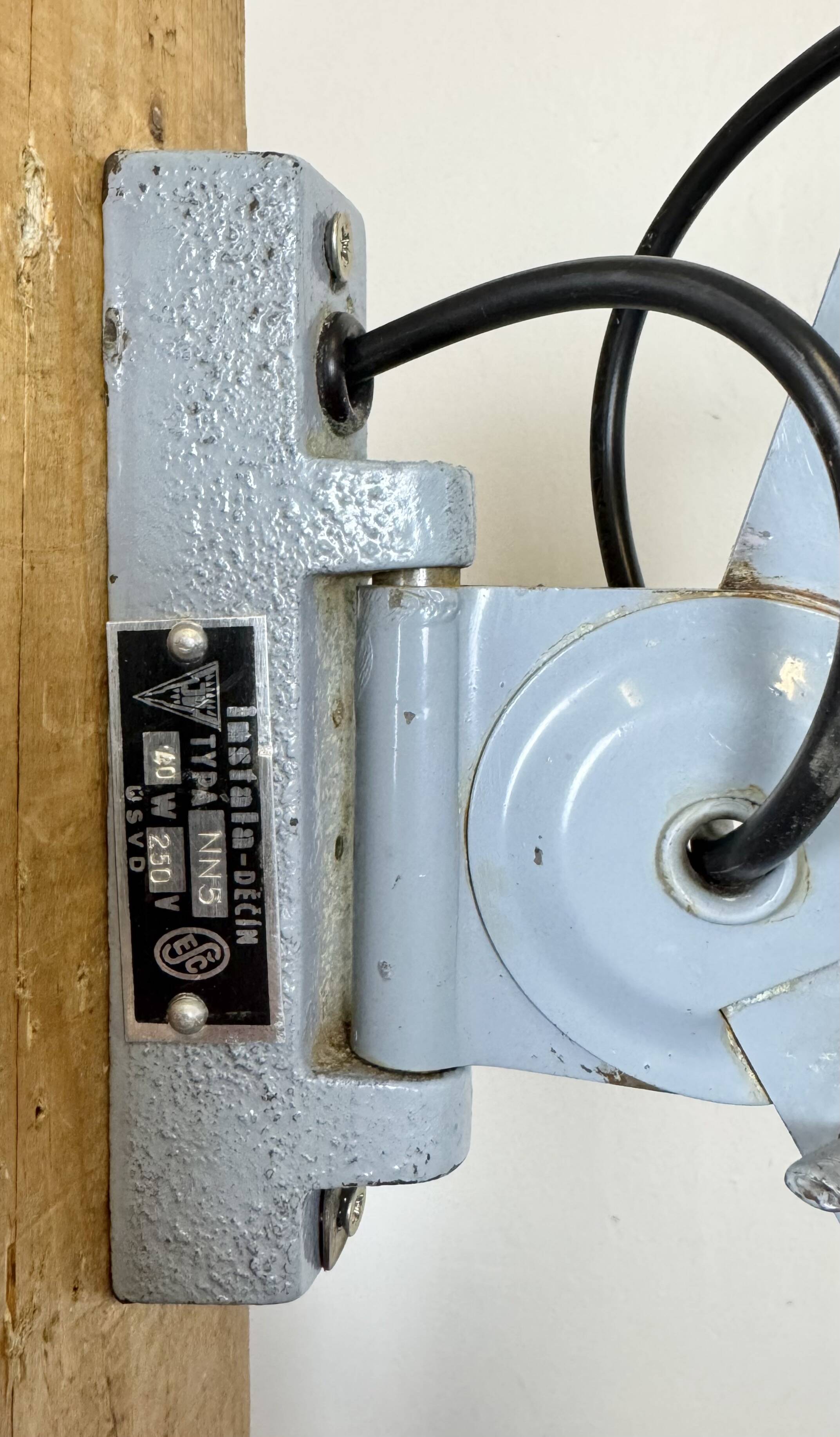 Grey Industrial Scissor Wall Lamp from Elektroinstala, 1960s