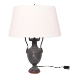 Lampe en fer noirci néoclassique, années 1920.